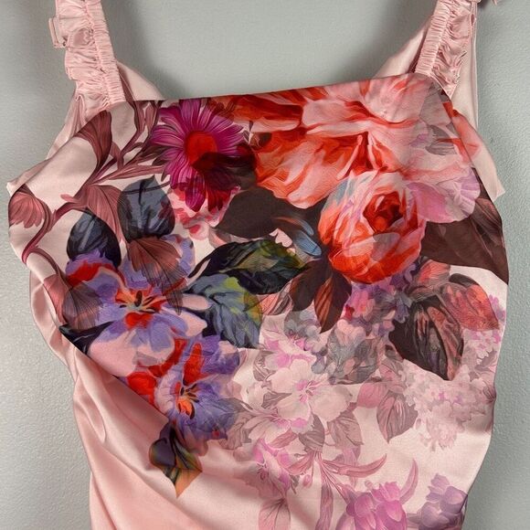 BHLDN Callie Sleeveless Ruched Floral Charmeuse Midi Dress - Picture 10 of 13